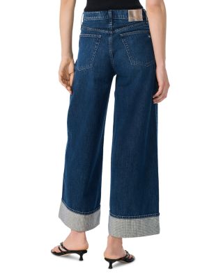 Sofie Jewel Cuff High Rise Wide Leg Ankle Jeans in Dawn Jewel