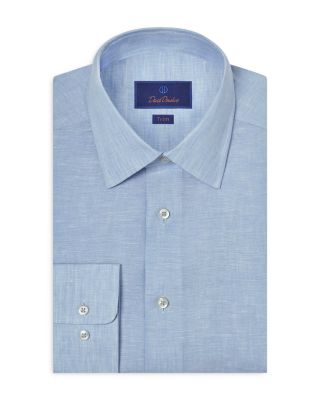 Trim Fit Linen Solid Dress Shirt