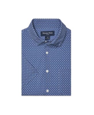 Leeward SS Dress Shirt Coastal Fjord Hatch Mark