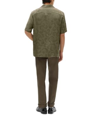 Tonal Paisley Regular Fit Jacquard Camp Shirt