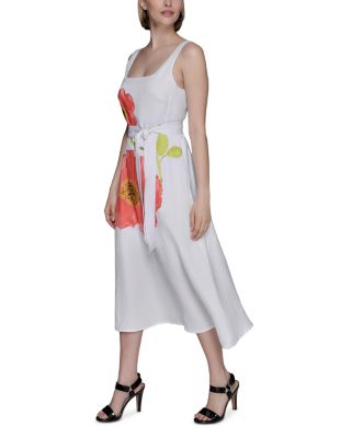 Placed Floral Print Dress