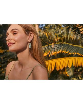 Elle Lattice Framed Mother Of Pearl Drop Earrings