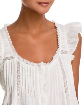 Pintuck Lace Inset Tank - Exclusive