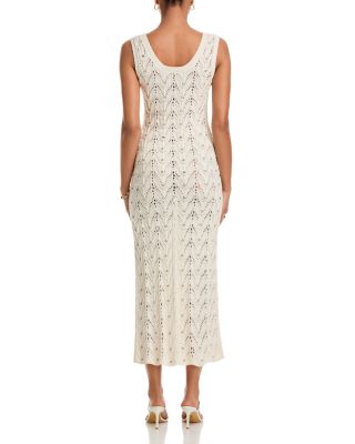 Vincent Rhinestone Pointelle Knit Dress