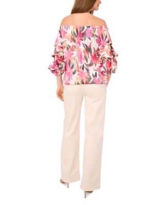 Off Shoulder Balloon Sleeve Top