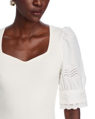 The Shoshana Pointelle Sleeve Top