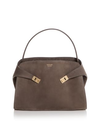 FERRAGAMO - Hug Suede Top Handle Bag