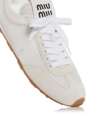 Miu Miu Women's Plume Logo Sneakers | Bloomingdale's