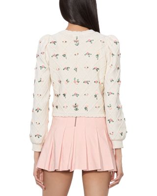 Kitty Floral Puff Sleeve Cardigan