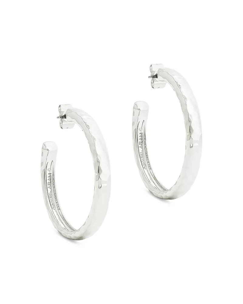 Anabel Aram Farrier Sterling Silver Hoop Earrings, 1.5 diameter