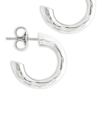 Farrier 18K Yellow Gold Plated Huggie Hoops, 0.7" diameter 