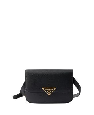 Saffiano Leather Flap Shoulder Bag