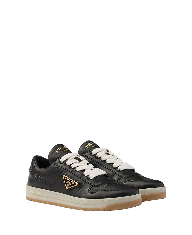 Prada Downtown Nappa Leather Sneakers In Black