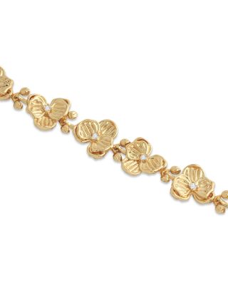 Pav&eacute; Orchid Link Bracelet
