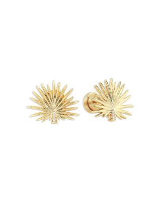 Pav&eacute; Palm Stud Earrings 