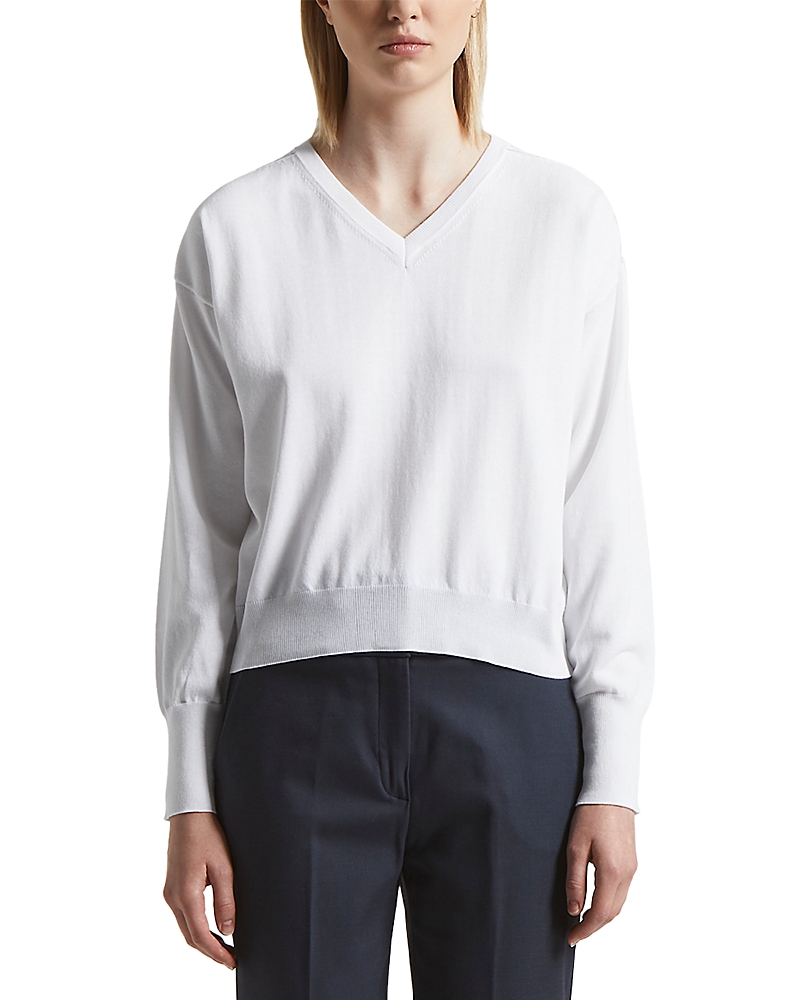 Shop Peserico Knitted V Neck Long Sleeve Sweater