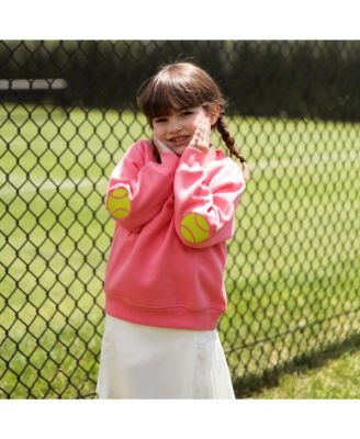 Girls' On The Court Sweatshirt Coral Tennis Patches - Big Kid
