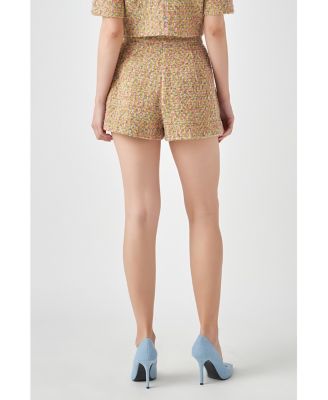 Women's Boucle Pleated Shorts