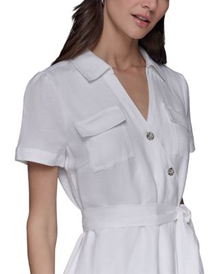 Faux Wrap Midi Dress