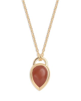 Moon & Meadow - 14K Yellow Gold Brown Moonstone Pendant Necklace, 16-20"
