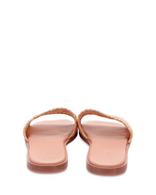 Women's Flower Raffia Slide Sandals