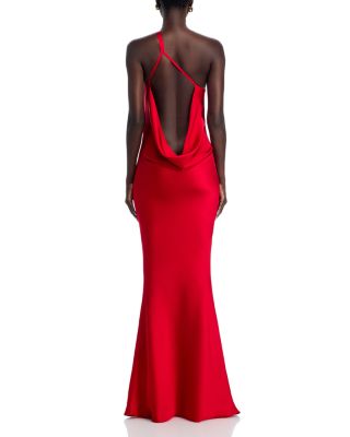 One Shoulder Open Back Gown
