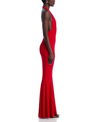 Cross Halter Fishtail Gown