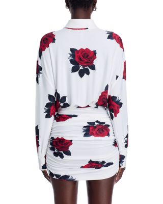 Floral Shirred Bottom Mini Dress