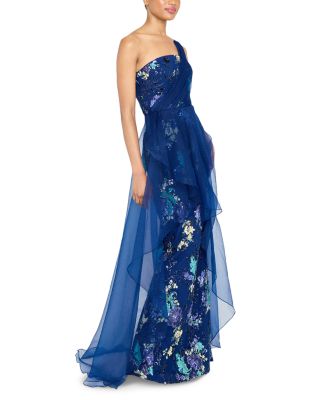 Noemi One Shoulder Sequined Gown