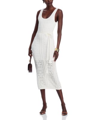 Bubble Pointelle Knit Midi Dress