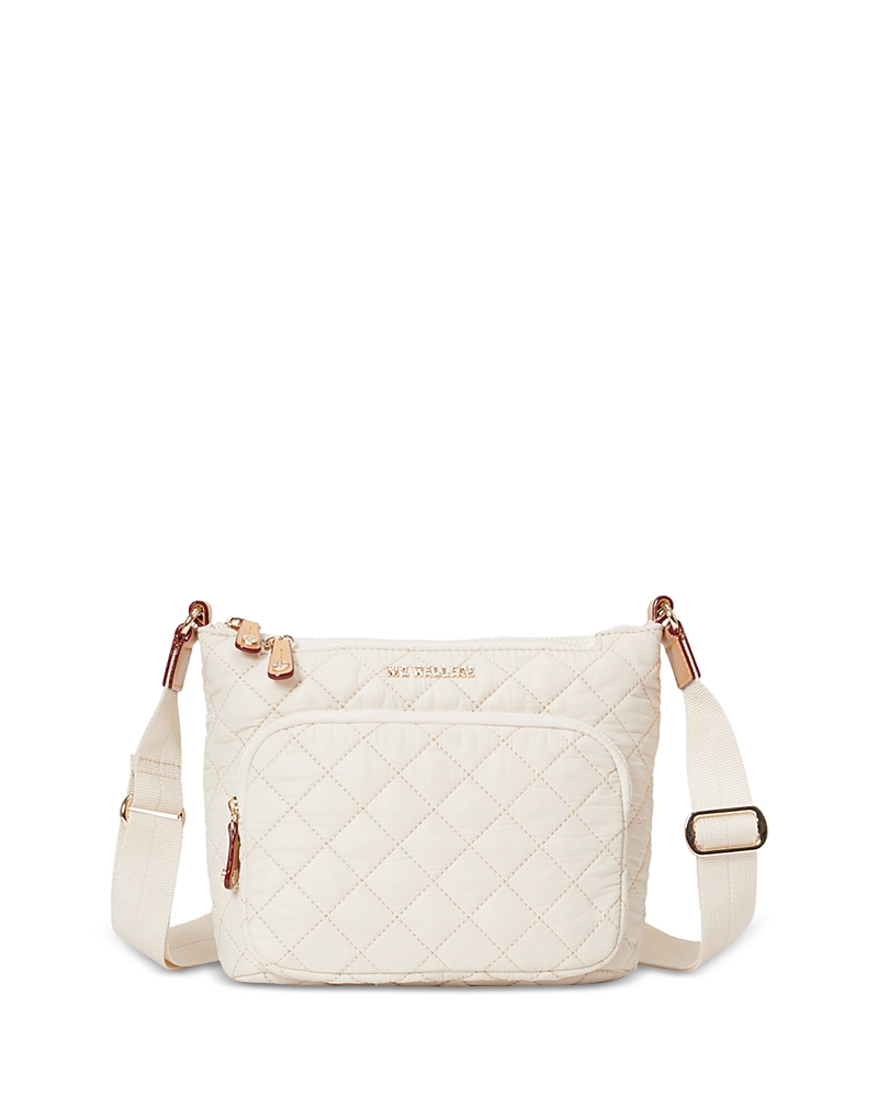 Mz Wallace Metro Scout Deluxe Quilted Nylon Crossbody Bag In White