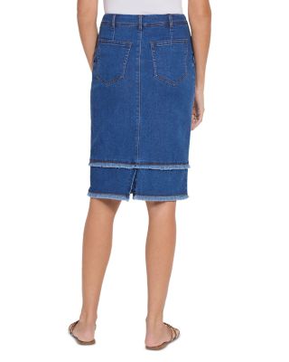 Evelina Fringe Denim Skirt