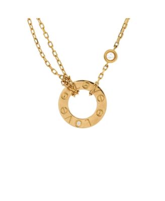 Pre-Owned Cartier - 2 Diamonds Love Pendant Necklace 18K Gold and Diamonds