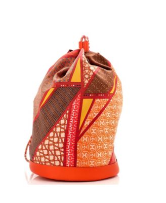 Pre-Owned HERMÈS - Medium Soie Cool Handbag Printed Silk and Calfskin