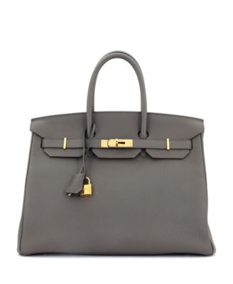 Pre-Owned HERMÈS - Birkin 35 Handbag Grey Togo with Gold Hardware