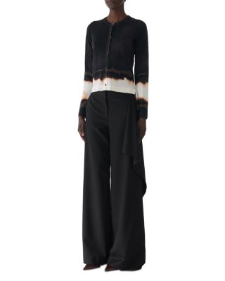 Burned Stripe Wool Cardigan 