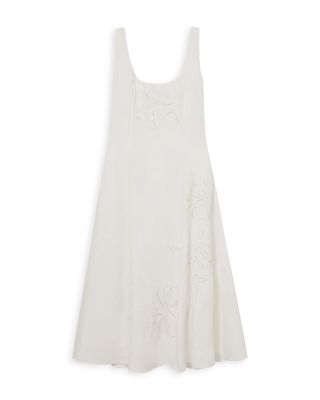 Elise Linen Floral Embroidered Dress