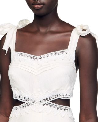 Sandro Solena Lace Trim Maxi Dress | Bloomingdale's Women