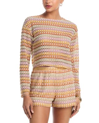 AQUA - Crochet Knit Top - Exclusive