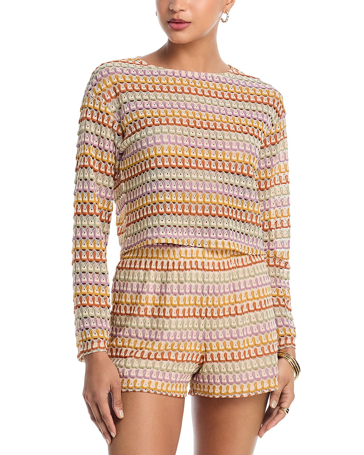 Aqua Crochet Knit Top - Exclusive