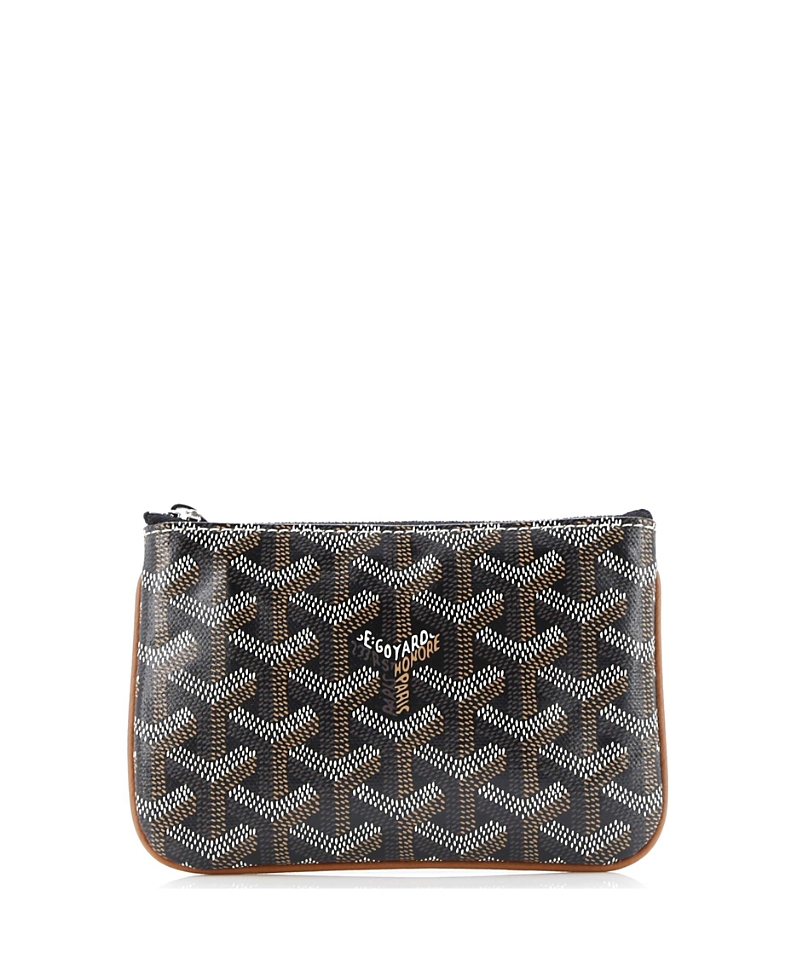 Pre-owned Pre-owned Goyard Goyard Mini Senat Zip Pouch Coated Canvas In Brown