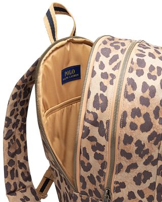 Ralph Lauren Polo Bear Leopard-Print Canvas Backpack NWT 17\