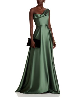 One Shoulder Drape Front Gown