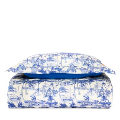 Cranes Duvet & Sham Set in Blue, King