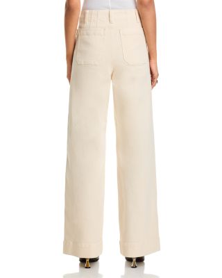 High Rise Wide Leg Jeans in Ecru - Exclusive