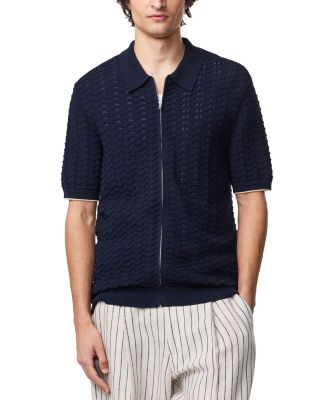 Gustav 6636 Regular Fit Short Sleeve Zip Front Sweater  