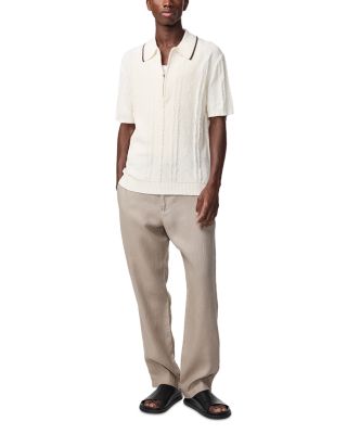 Gustav Regular Fit Cable Knit Short Sleeve Sweater  