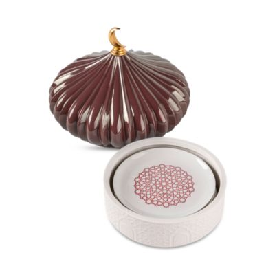 Majestic Nights Porcelain Box with Set of 4 Plates