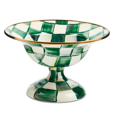 MacKenzie-Childs - Emerald Check Small Compote