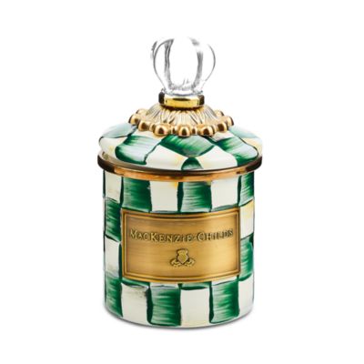 MacKenzie-Childs - Emerald Check Mini Canister